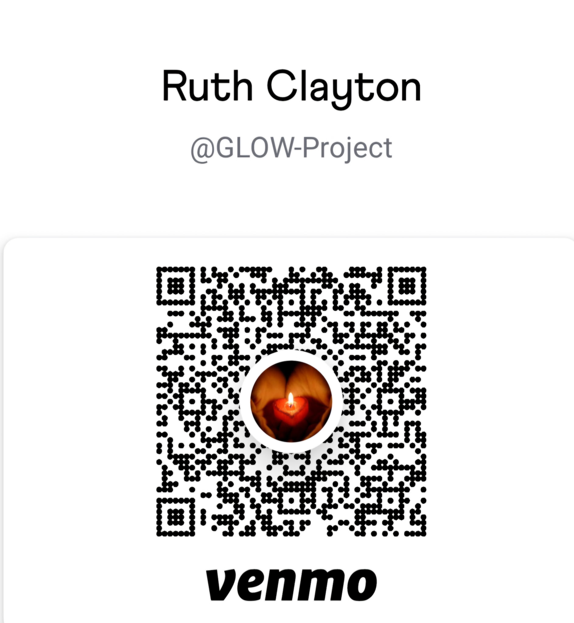 GLOW Project Venmo QR code