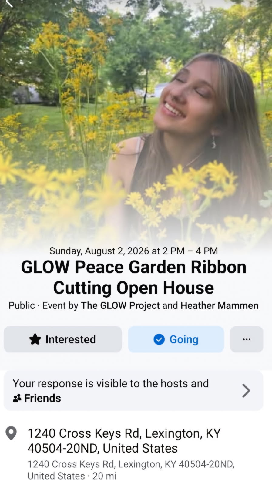 GLOW Peace Garden Ribbon Cutting Open House event details